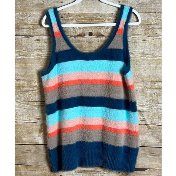 TORRID PULLOVER STRIPED EYELASH KNIT CAMI SWEATER SIZE 2 (CAMI ONLY) - Picture 7 of 9